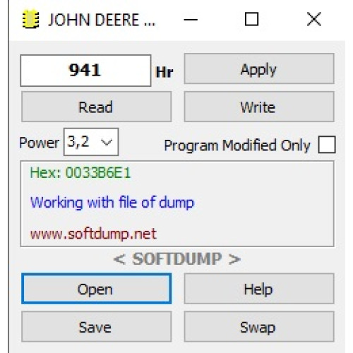 JOHN DEERE HOURS 93C86