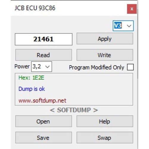 JCB ECU 93C86 HOURS