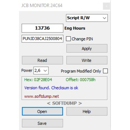 JCB MONITOR 24C64 MECU CM3620 DCM3.3 JCB MONITOR 24C64 MECU CM3620 DCM3.3