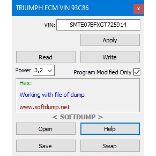 TRIUMPH ECM 93C86 VIN CORRECTION TRIUMPH ECM 93C86 VIN CORRECTION