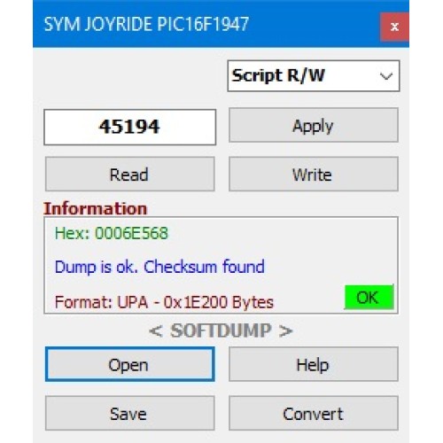 SYM JOYRIDE CLT1310079B PIC16F1947