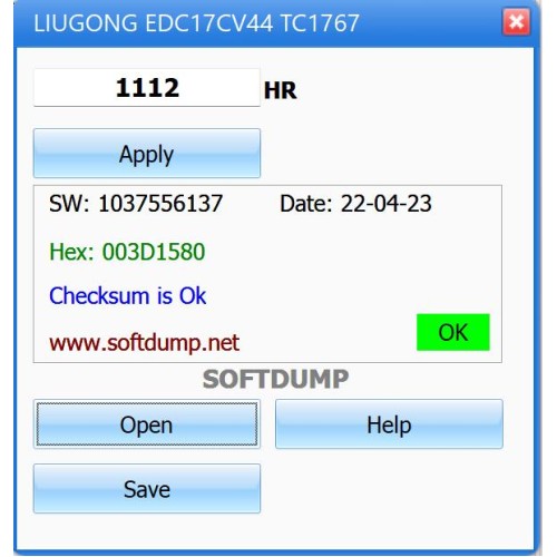 LIUGONG DW105A ECU EDC17CV44 HOURS
