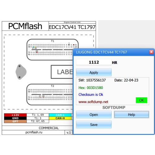 LIUGONG DW105A ECU EDC17CV44 HOURS