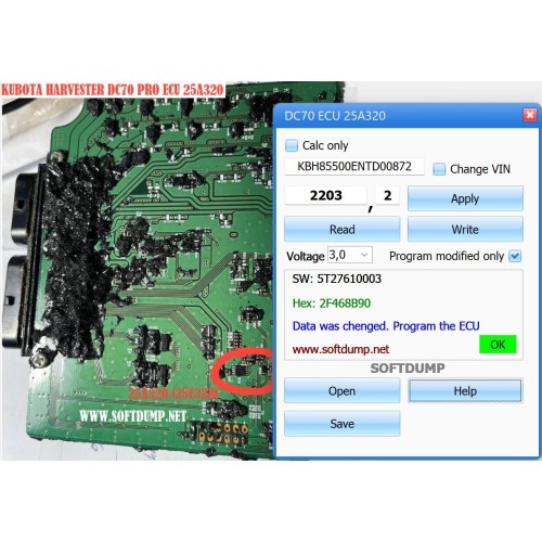 KUBOTA DC70 PRO R5F10DPFJ + ECU 25A320